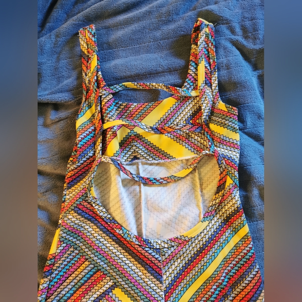Yellow geometric full My Corpo Lindo Bodysuit S/M - Picture 4 of 6